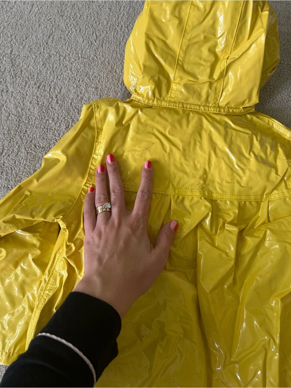 Y2K yellow girls rain jacket 4T